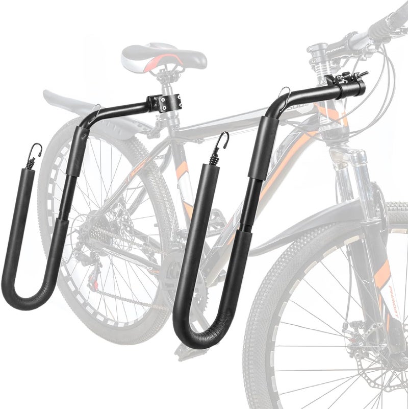 Mosxoed Bicycle Surfboard Racks, Bike Surf Board Compatible with Shortboards, Longboards, SUP Paddleboards, Outdoor Sports Surfing Wakeboard Carrier Mount for Bike, Quick Release Bars - Image 1